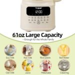 TER Nut Milk Maker Machine, 10-in-1 Soy Milk Maker for Almond/Oat/Soy Milk, Juice, Milkshake, Rice Paste, Auto Clean/24H Preset Time/12H Keep Warm, with 7 Accessories, Beige - Image 4