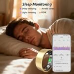 Smart Ring for Women Men Health Ring with Heart Rate, Blood Oxygen,Blood Pressure, Sleep Tracker, Step Tracker, IP68 Waterproof Fitness Ring for iOS & Android,No Subscription Fee (Gold, 7#) - Image 4