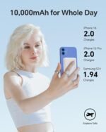 Ultra Slim Portable Charger, 10000mAh Magnetic Power Bank with Build-in USB-C Cable, 22.5W Max Fast Charging Battery Pack for iPhone 15/16 Series MacBook, Galaxy, iPad and etc. - Image 6