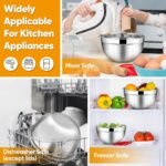 TeamFar Mixing Bowl Set of 5, 4.5/3/1.5/1/0.7 QT, Stainless Steel Metal Nesting Salad Bowl with Lid Set, Ideal for Mixing Serving, Non-Toxic & Sturdy, Airtight Lid & Easy Clean, Black - Image 5