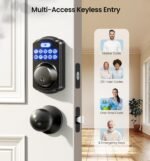 Veise Keyless Entry Door Lock with 2 Knobs, Electronic Backlit Keypad Deadbolt with Handle Set, Auto Lock, One-time Codes, Smart Deadbolt for Front Door, Easy Installation, Matte Black - Image 3