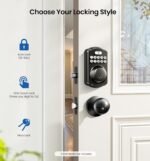 Veise Keyless Entry Door Lock with 2 Knobs, Electronic Backlit Keypad Deadbolt with Handle Set, Auto Lock, One-time Codes, Smart Deadbolt for Front Door, Easy Installation, Matte Black - Image 4