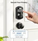 Veise Keyless Entry Door Lock with 2 Knobs, Electronic Backlit Keypad Deadbolt with Handle Set, Auto Lock, One-time Codes, Smart Deadbolt for Front Door, Easy Installation, Matte Black - Image 6