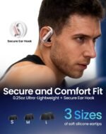 LEEMC Wireless Earbuds, Bluetooth Headphones 6.0, Ear Buds with Touch Screen, ANC ENC Noise Cancelling, 40H Bass Stereo Sound Over-Ear Earphones for iOS, Android, Sports,Workout, Rosegold - Image 3