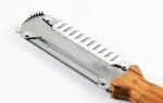 3-in-1 Kitchen Peeler, Scrabber & Grater: a cutting tool with a serrated blade and a Wooden Handle for Vegetable scraping potatoes Carrots and Coconut - Image 4