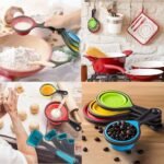 Collapsible Measuring Cups and Spoons - Portable Food Grade Silicone for Liquid & Dry Measuring, 8 Piece Set Kitchen Measuring Tool - Image 5