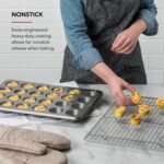 KitchenAid 24-Cup Nonstick Aluminized Steel Mini Muffin Pan, Contour Silver - Image 4