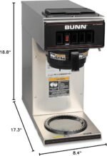 BUNN 13300.0001 VP17-1SS Pourover Coffee Brewer with 1-Warmer, Stainless Steel, Silver, Standard - Image 4