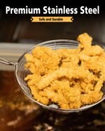 Enhanced Version Stainless Steel Spider Strainer Skimmer Ladle, Set of 3 Sizes Kitchen Strainer Spoon for Cooking and Frying, Pasta Strainer, Food Preparation-32.5cm, 36cm, 38cm - Image 4