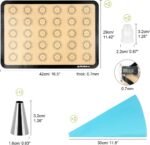 Philorn Silicone Baking Mat Set, 16.5" x 11.42" Macaron Mat, Non-Stick With Tools, 2 Pack Food Safe, Reusable for Oven, Cookie, Bread - Image 3