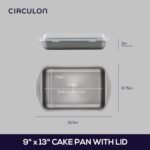 Circulon Total Nonstick Baking Pan With Lid / Nonstick Cake Pan With Lid, Rectangle - 9 Inch x 13 Inch, Gray - Image 3