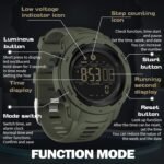 findtime Men's Digital Watch Waterproof Pedometer Watches Sport Watch Step Counter Calorie Military Watch with Stopwatch Alarm LED Backlight Countdown - Image 7