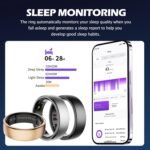 Smart Ring Health Tracker Heart Rate Sleep Tracking Pedometer Fitness Activity Wireless Charging Case Included Waterproof Smart Rings for Women Men - Image 4
