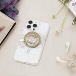 Magnetic Phone Ring for MagSafe Grip [Super Magnet] Gold Twinkle Design Ring Holder Stand, magsafe pop Socket, Mag Safe Accessory for iPhone 16/15/14/13 Pro Max Plus, Gold - Image 5