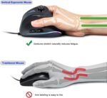 TRELC Gaming Mouse with 5 D Rocker, Ergonomic Mouse with 10000 DPI/11 Programmable Buttons, Vertical Gaming Mice Wired for PC/Laptop/E-Sports/Gamer (Black) - Image 4