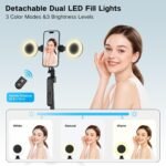 Content Creator Starter Kit,Vlogging Kit for iPhone/Android,70”Auto Face Tracking Tripod 360 Rotation with Light, Wireless Microphones,Selfie Stick Tripod for TikTok & YouTube Starter Kit - Image 3