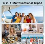 Content Creator Starter Kit,Vlogging Kit for iPhone/Android,70”Auto Face Tracking Tripod 360 Rotation with Light, Wireless Microphones,Selfie Stick Tripod for TikTok & YouTube Starter Kit - Image 4