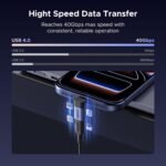 UGREEN 90 Degree USB C Adapter 3 Pack,Right Angle USB C Male to Female Adapter[40Gbps,240W,8K 60Hz] Compatible for Switch 2,Steam Deck,ROG Ally,MacBook,iPhone 17/16,iPad,Thunderbolt 4 - Image 4