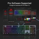 Redragon K556 PRO Upgraded Wireless RGB Gaming Keyboard, BT/2.4Ghz Tri-Mode Aluminum Mechanical Keyboard w/No-Lag Connection, Hot-Swap Linear Quiet Red Switch - Image 4