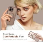 CAPRARO for iPhone 16 Pro Max Case for Women Girls, Upgraded [Full Camera Protection] [Compatible with MagSafe] Cute Wave Translucent Matte Phone Case for iPhone 16 Pro Max, Brown - Image 6