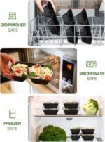 60 Sets 32oz Meal Prep Containers 2 Compartment - Plastic Food Storage Containers 2 Compartments with Lids - Image 4