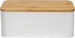 OUTSHINE White Bread Box for Kitchen Countertop, Small Storage Container with Bamboo Lid, Modern Kitchen Organizer for Sourdough, Buns, and Loaves, Bread Storage with Cutting Board Lid - Image 6