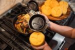Lodge Pre-Seasoned Yellowstone Stamped Cast Iron Cookware - Signature Teardrop Handle - Use in the Oven, on the Stove, on the Grill, or Over a Campfire - Power Y 5 Inch Skillet - Image 3