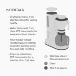 Aarke Coffee Maker - Electric 10 Cup / 42 fl oz Drip Brewer with Automatic Drip-Stop, Glass Carafe, Brews Full Pot in Under 6 Minutes, SCA Certified, Stainless Steel - Image 6