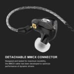 BASN Bsinger PRO in-Ear Monitors Hybrid Dynamic Dual Drivers Two Detachable MMCX Cables Musicians in-Ear Earbuds Headphones (Black) - Image 4