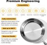 Stainless Steel Pan，Non-Toxic PFAS, PFOA & PTFE Free, Compatible With All Cooktops & Induction Safe, Oven Safe Pan for Searing & Sautéing, Long Lasting Cookware. (10 Inch) - Image 3
