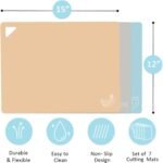 7 Pieces Plastic Flexible Cutting Boards for Kitchen, Non Slip Cutting Mats with Food Icons, Easy-Grip Handles, BPA- Free, 15"x12" - Image 3