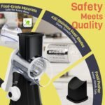 Rotary Cheese Grater Hand Crank, 3 Blades Slicer Shredder, Cheese Grater for Kitchen, Multi-Functional Kitchen Tool for Vegetables, Nuts, Chocolate, with Strong Suction Base, Black - Image 4