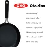 OXO Obsidian Pre-Seasoned Carbon Steel, 8" Frying Pan Skillet with Removable Silicone Handle Holder, Induction, Oven Safe, 1.8 Liters, Black - Image 3