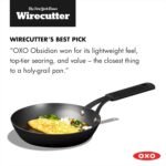OXO Obsidian Pre-Seasoned Carbon Steel, 8" Frying Pan Skillet with Removable Silicone Handle Holder, Induction, Oven Safe, 1.8 Liters, Black - Image 4