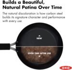 OXO Obsidian Pre-Seasoned Carbon Steel, 8" Frying Pan Skillet with Removable Silicone Handle Holder, Induction, Oven Safe, 1.8 Liters, Black - Image 5