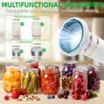 3-IN-1 Compact Vacuum Sealer for Food with Reusable Bags & Mason Jar Kit, Ultra-long 100-minutes Vacuuming Time, 6X Freshness Keep for Home Kitchen RV Travel Seal Meal - Image 5