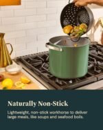 Caraway Stock Pot - 12 Qt Ceramic Coated With Lid - Free From Forever Chemicals - Large for Bigger Batches - Navy - Image 4