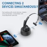 Bluetooth Headset, Wireless Headphone with AI Noise-Canceling Microphone On Ear Wireless Headset with USB Dongle for Computer Office - Image 4