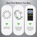 Smart Ring with Call/Clock/Events Alerts, No APP Subscription, Body Temp/Heart Rate/Women's Health Tracker, 5ATM Waterproof Fitness Ring for Android & iOS - Image 3