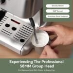 Gevi EzBru 1000 58mm Commercial Espresso Machine | PID & NTC Temp Control, 4 Adjustable Shot/Temp, Powerful Steam Wand & Barista Kit for Home & Café - Image 5