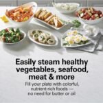 Hamilton Beach Digital Electric Food Steamer & Rice Cooker for Quick, Healthy Cooking for Vegetables and Seafood, Stackable Two-Tier Bowls, 5.5 Quart, Black & Stainless Steel - Image 3