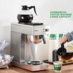 12-Cup Coffee Maker 1.8L Commercial Drip Coffee Maker Pour Over Coffee Machines with 2 Glass Carafes and 2 Warmers Plate Stainless Steel Coffee Brewer for Cofe Bar and Restaurant - Image 4