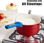 CAROTE 17Pcs Titanium Cookware Set, Pots and Pans Set Non Stick, Kitchen Cooking Set with Detachable Handle, Non Toxic Induction Cookware, Dishwasher/Oven Safe，Memphis Design - Image 6