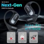 Open-Ear Headphones, True Wireless Bluetooth Earbuds with Microphone, Adjustable Earhooks, Comfortable Fit, 40H Playtime, Powerful Sound, IPX5 Waterproof, Smart Display Case - Image 3