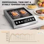 AMZCHEF Induction-Cooktop-Commercial: 1800W Induction Burner with Large 8" Heating Coil, Portable Hot Plate with 8 Temperature & Power Levels, LCD Screen & 10 Hour Timer - Image 4