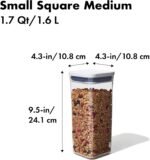 OXO Good Grips POP Container - Airtight Food Storage - Small Square Medium 1.7 Qt Ideal for granola, dried beans and snacks - Image 3