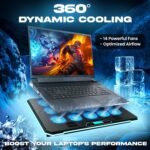 KLIM V14 Gaming Laptop Cooling Pad with 14 Fans + Gaming Laptop Cooler + Stable RGB Laptop Stand with Fan + Compatible up to 17 Inches + 2 USB Ports + Mobile Phone Holder + 5 Years Protection - Image 3