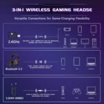 acer 2.4GHz Wireless Gaming Headsets for PS5, PS4, PC, Switch, Bluetooth Gaming Headset with Mic, Stereo Sound, 40+Hr Battery, 50mm Drivers - Black - Image 3