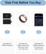Ring OnePlus - Ultra-Thin Titanium Smart Ring - 7 Days Battery Life - Fitness/SPO₂/Stress/HR/Sleep Skin Temperature Tracker - No App Fee - iOS&Android Compatible (Rosegold,8) - Image 3