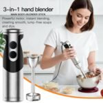 MegaWise Blender Handheld 12-Speed Stainless Steel Electric Hand Blender, 3 in 1 Immersion Handheld Blender，with Sturdy Titanium Plated Stainless Steel Blades(black) - Image 5